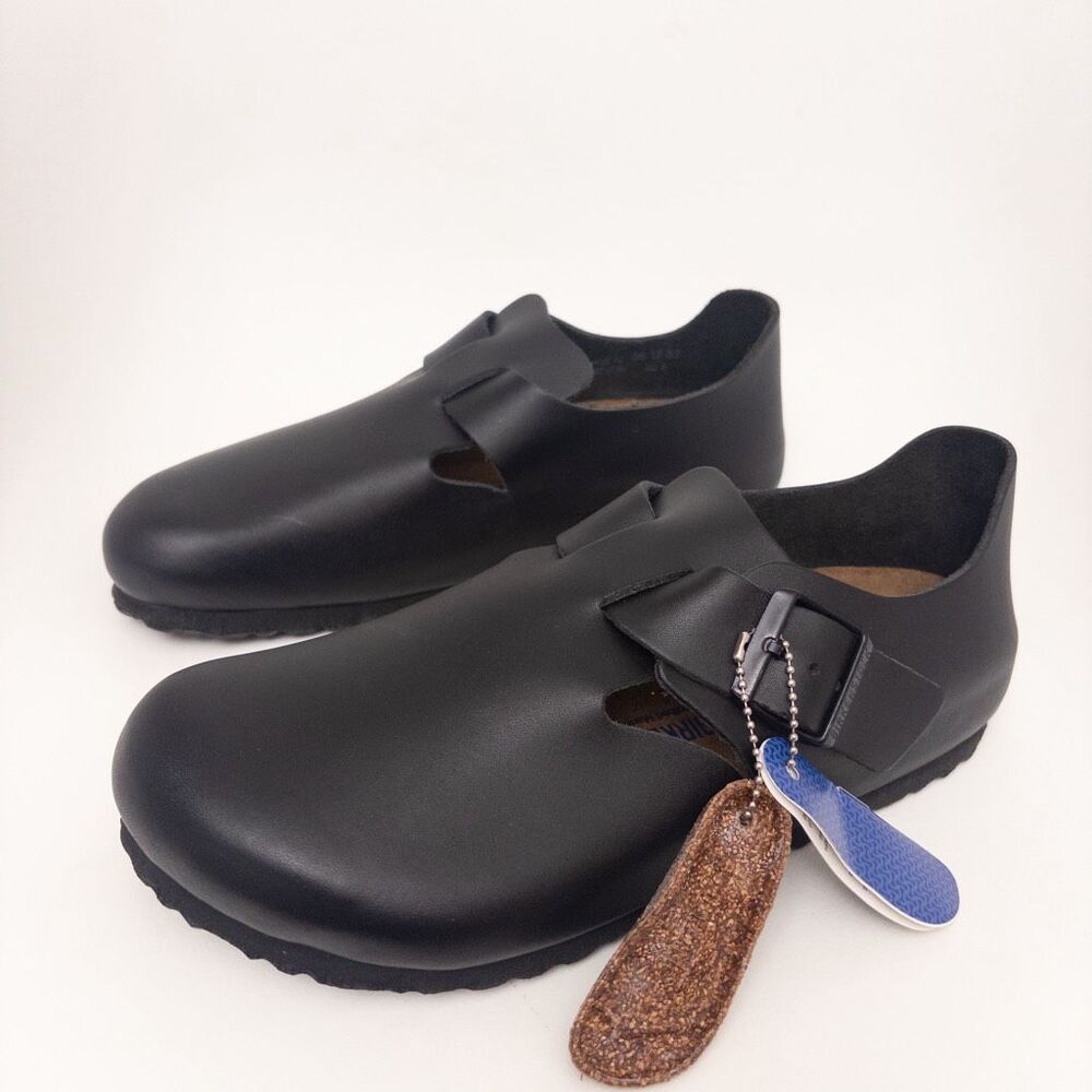 Birkenstock London Black Oiled Clog Shoes Size 42 Narrow - Picture 3 of 12
